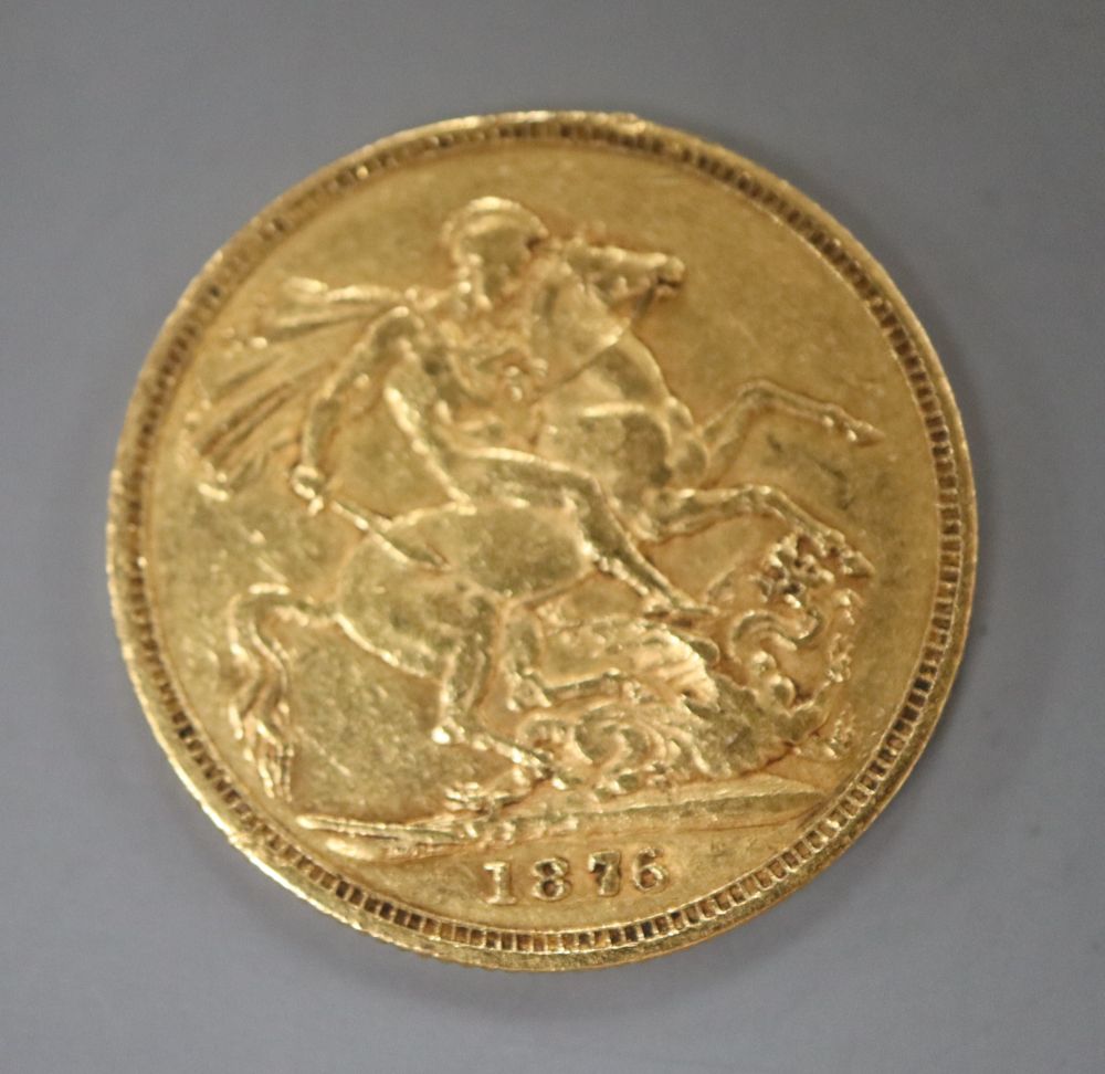 A Victoria gold sovereign, 1876M.